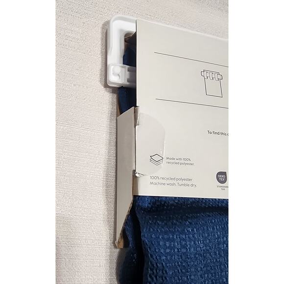 Threshold light filtering curtain L84'' x W34'' Constellation Blue pebble stain - Picture 5 of 6